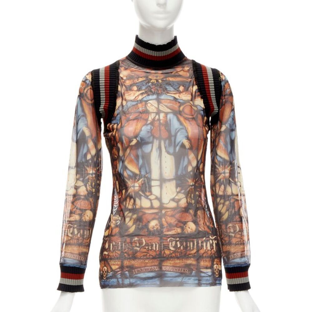 Jean Paul Gaultier Mesh Ribbed Top